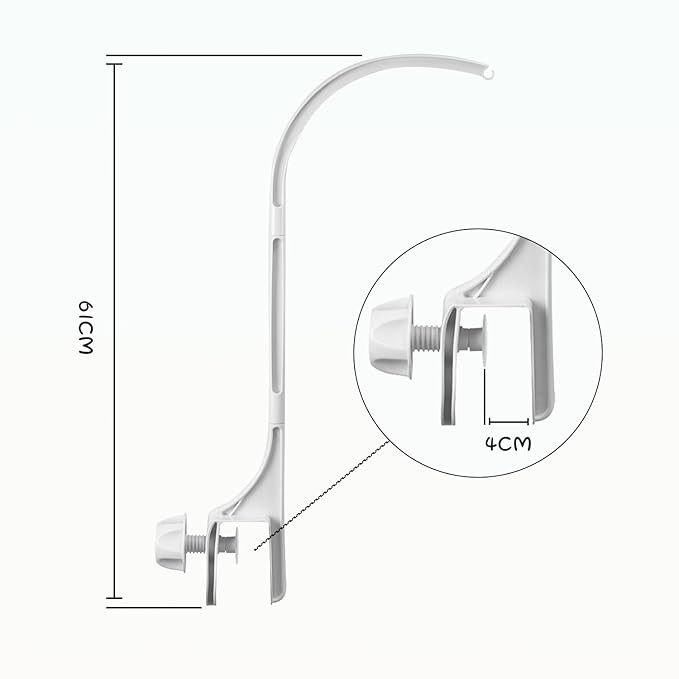 24 inch Crib Mobile Bed Bell Frame arm Bracket, Double nut Screw Fixing Frame -DIY Toy Decoration Bracket(Wind Chime-1)