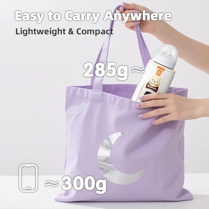 Portable Bottle Warmer for Travel, Baby Bottle Warmer for Breastmilk & Formula, Milk Warmer on The Go, Accurate Temperature Control, Retain Nutrients