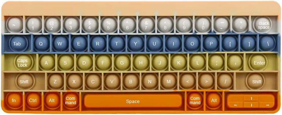 Push Toy Pop Bubble Fidget Sensory Toys Push It Pop Fidget Toys Morandi Keyboard Shape, Pop Silicone Popper Toy Learning Materials Game Gift for Kids (Morandi)
