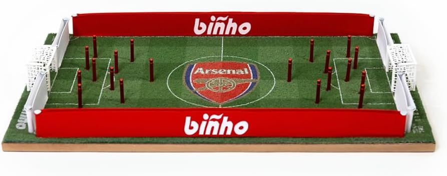 Binho Board Classic Board Game Arsenal Edition - 2-Player Fast-Paced Finger Flicker Pinball Family Board Games - Portable Tabletop Sports Game Set for Any Occasion