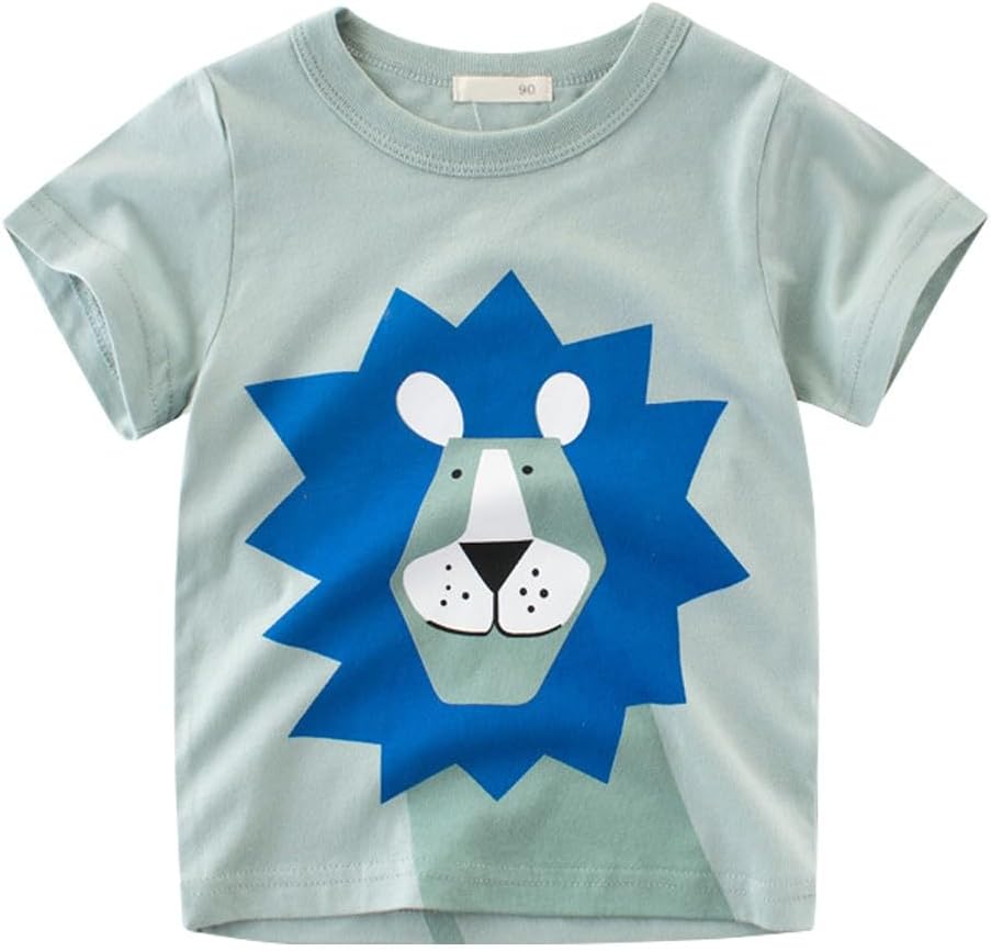 Boys' 4-Pack Excavator Short Sleeve Crewneck T-Shirts Top Tee Size 2-7 Years Toddler Boys' Value Pack Cotton T-Shirt