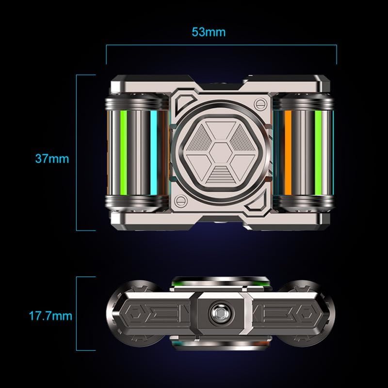 Tank Fidget Roller,Metal,Glow in The Dark Adult Handheld Fidget Spinner,EDC Fidget Toys,Ideal Gift for ADHD/ADD/Autism to Relieve Stress&Tension&Anxiety,Promote Focus&Clarity(Silver)