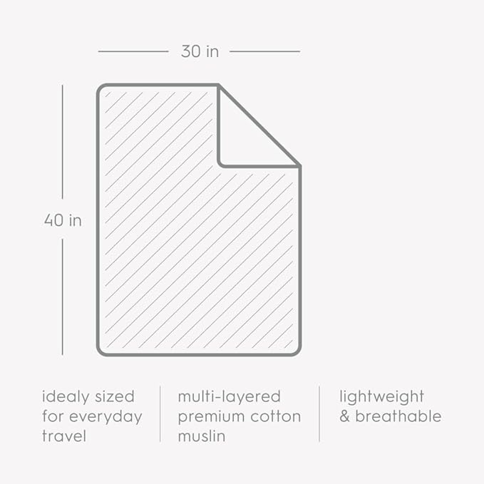 Little Unicorn New LU Cotton Muslin Baby Quilt - Light Pink, 30x40'