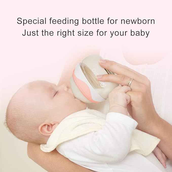 Baby Bottles for Newborn Baby PPSU Anti Colic Infant Bottles Wide Neck Breast-Like Nipple Slow Flow Breastfeeding Toddler Bottles-2pack (2.5 oz/pc, Pink)