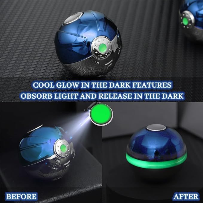 Luminous Fidget Spinner Ball for Kids Adults, Glow in The Dark Kinetic Spinning Desk Toy Ball, Fidget Toys Ball for Anti Anxiety, Unique Gift PrizesToys for Christmas Birthday (Blue)