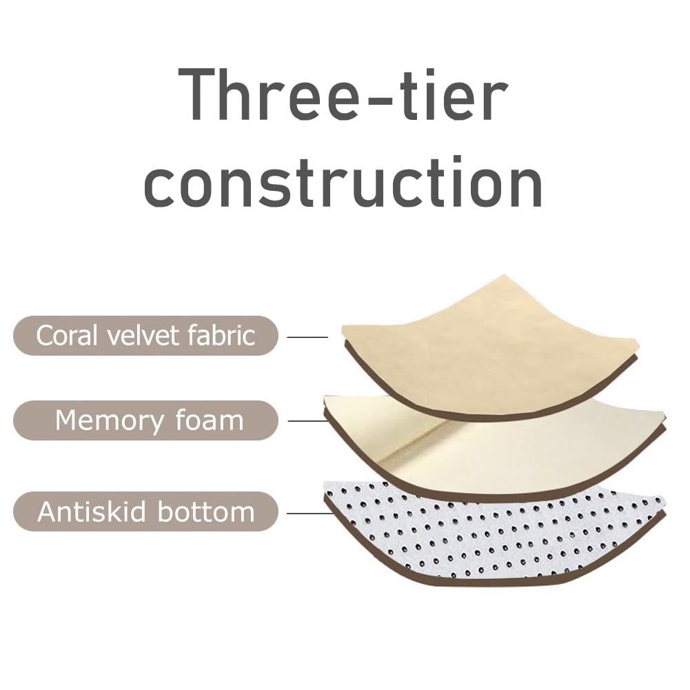 Loartee Coral Velvet Crawling Rug (4'9"x4'9", Brown) for Toddler Children Play Area Rug Yoga Mat Exercise Pad