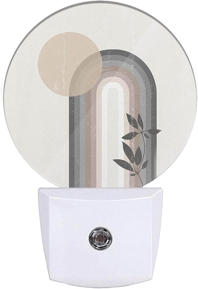 EKOBLA Mid Century Night Lights Plug into Wall Boho Sun Abstract Arch Modern Plug-in Nightlights Home Auto Sensor LED Dusk to Dawn Light for Bedroom Bathroom Kitchen Corridor