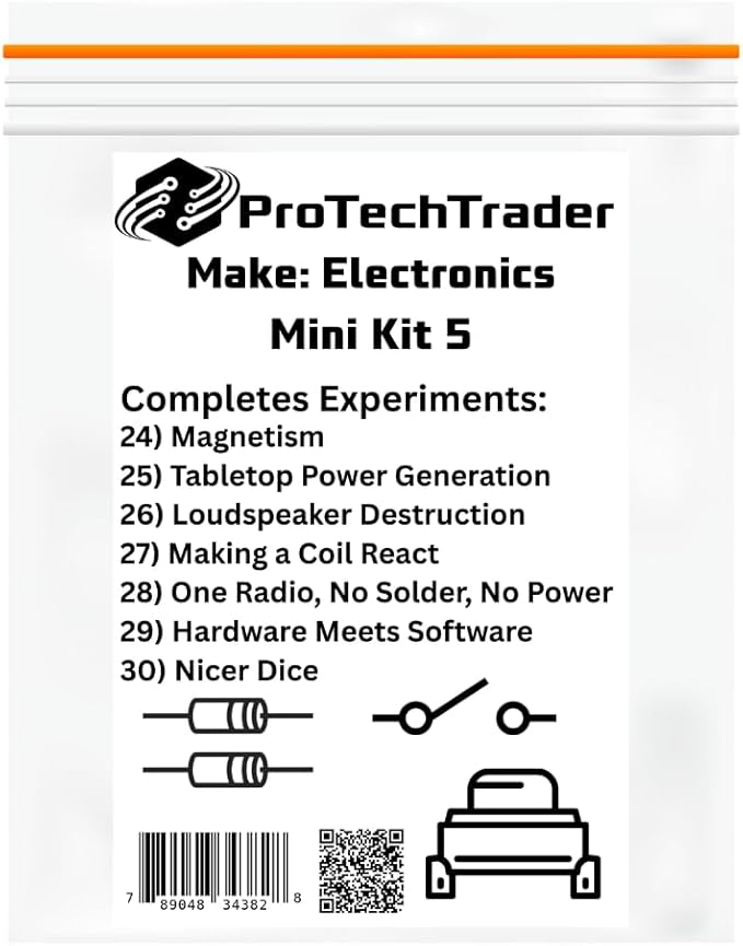 Make: Electronics Mini Kit 5 Educational Electronic Component Pack That Follow Experiments in Charles Platt's 3rd Edition Book (PTTMini3rd-Comp5)