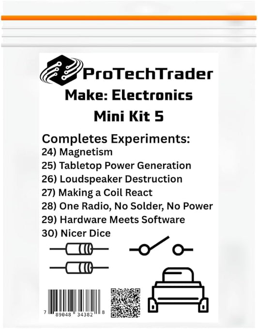 Make: Electronics Mini Kit 5 Educational Electronic Component Pack That Follow Experiments in Charles Platt's 3rd Edition Book (PTTMini3rd-Comp5)