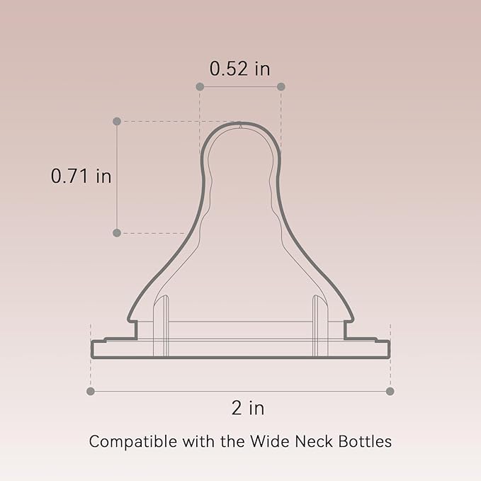 Silicone Replacement Nipple, Y-Cut Nipples for Wide Neck Bottles, 9+ Months, Thicker Liquids, 10 Count