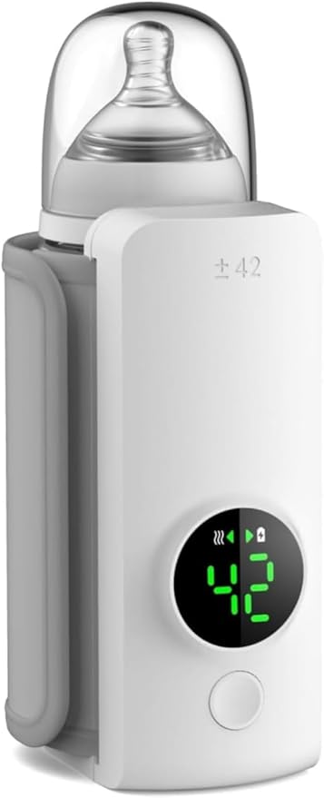 Portable Bottle Warmer for Breastmilk, Baby Milk Bottle Warmer for Travel, Fast Heating, Constant Temperature, USB Rechargeable, Portable Bottle Warmer Sleeve Cover