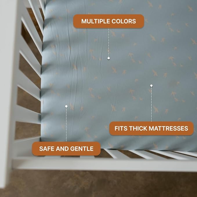 Parker Baby Soft & Durable Fitted Baby Crib Sheets | Snug Fit for Standard Crib Mattresses | Machine Washable, Fade-Resistant & Modern Nursery Designs