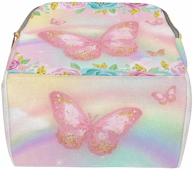Customized Baby Bag Customize Diaper Bag Customized Gift Casual Daypack Mother's Day Gift Hiking Bag Customized Gift Customized Backpack, Rainbow Butterflies