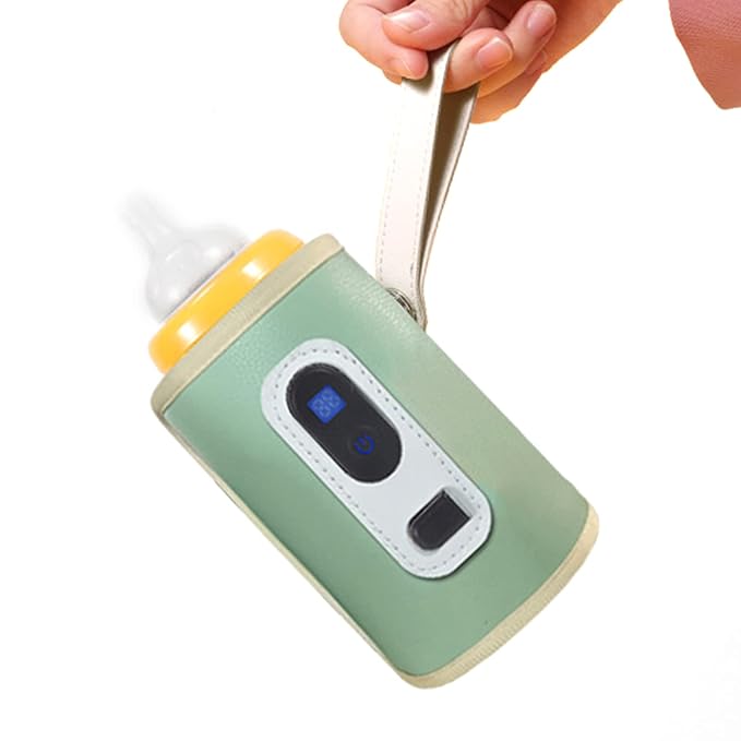 USB Baby Bottle Warmer,Baby Milk Heat Keeper with LED Display for Home Travel Car (Green)