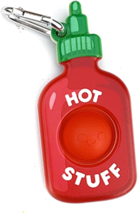 Top Trenz OMG Pop Fidgety Bubble Fidget Toy Stress Relief Anxiety Boredom Keychain (BFF - Hot Sauce)