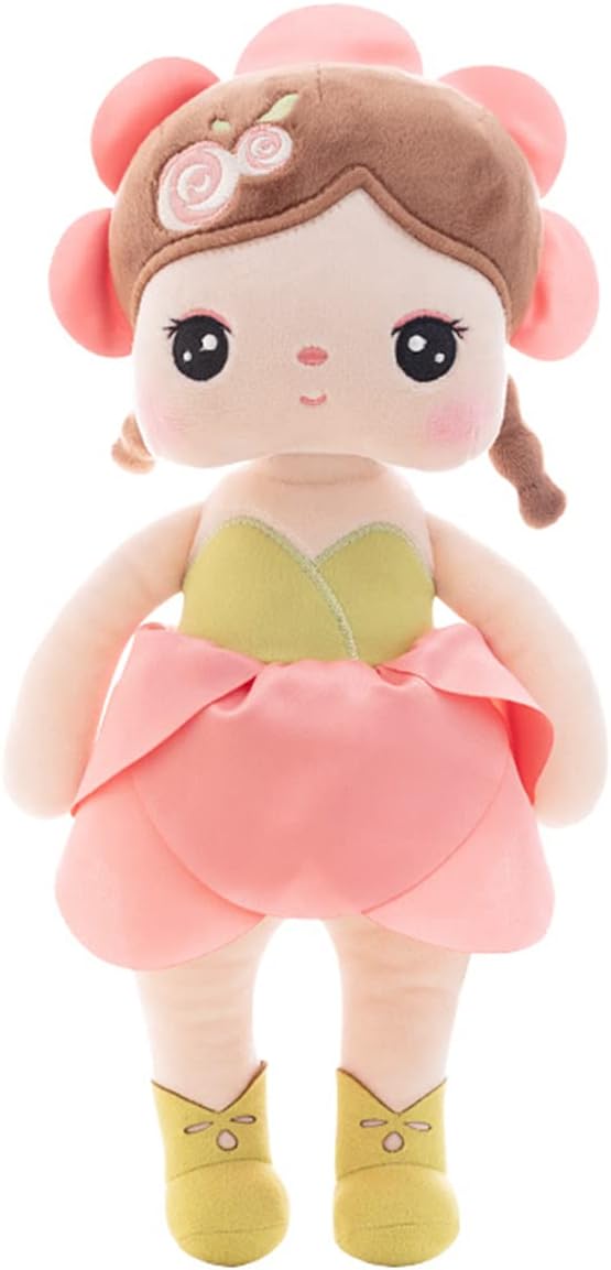 13" Exclusive New MeToo Princess Doll - Cute Flower Fairy Plush, Soft Baby Girl Gifts, Non-Toxic Skin-Friendly PP Cotton Stuffed Angela (Rose)