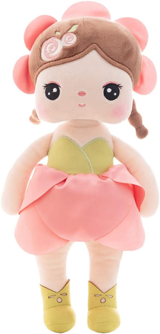 13" Exclusive New MeToo Princess Doll - Cute Flower Fairy Plush, Soft Baby Girl Gifts, Non-Toxic Skin-Friendly PP Cotton Stuffed Angela (Rose)