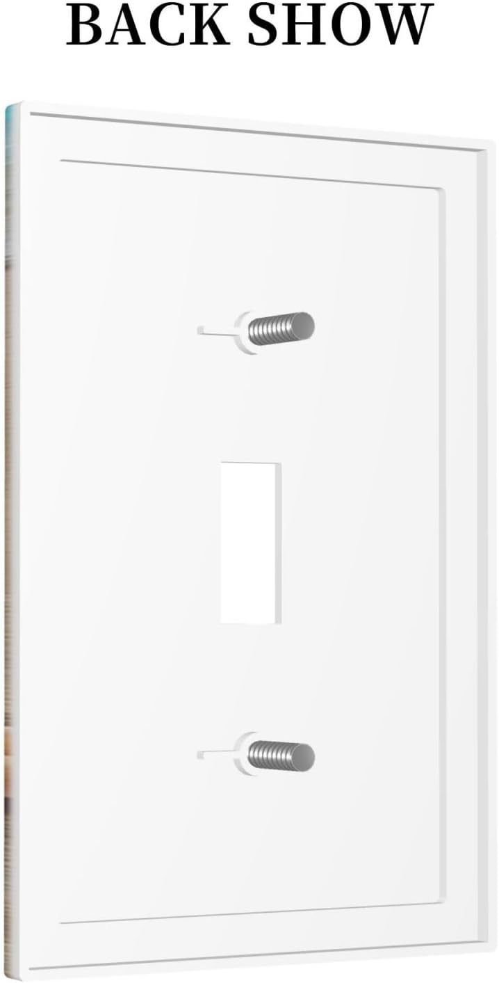 Decorative Switch Covers Plate Beachy Sea Ocean Seashell Starfish 1 Gang Wall Plate Unique Single Toggle Wall Cover Plate Jumbo Electrical Light Switch Plate Faceplate for Bedroom Home Decor