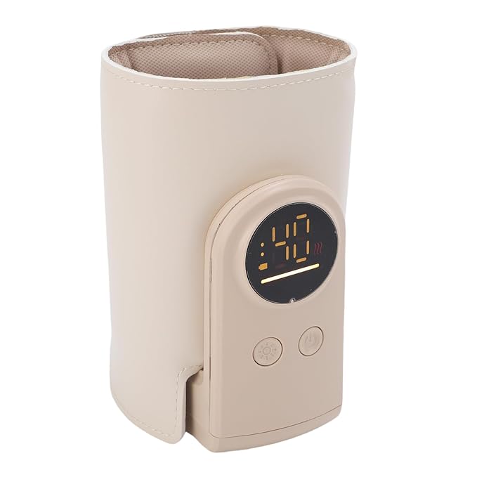 Baby Bottle Warmer, Portable Bottle Warmer with Smart Temperature Control & LED Display, Fast Heating & Constant Warming, Rechargeable Milk for Travel, Home