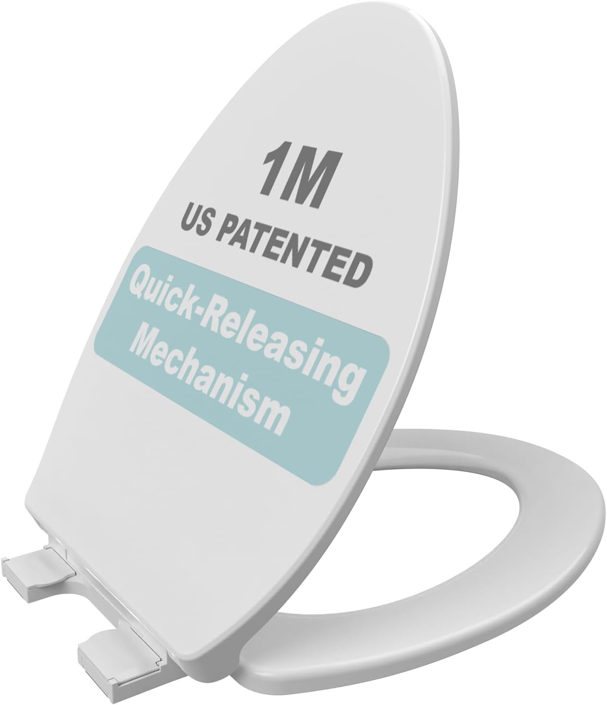 1M Soft Close Toilet Seat Elongated, Patented Quick Releasing for Easy Cleaning, Anti-Wiggling Design, Easy Installation (2PCS Pack)