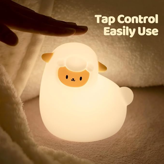 Alpaca Night Light – Silicone Rechargeable Touch-Controlled Dimmable RGB Lamp with Adjustable Brightness & Multiple Color Modes – Ideal for Kids' Nursery, Bedroom, and Bedtime Décor
