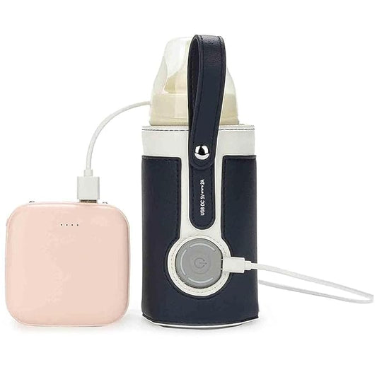 GOTOTOP Bottle Warmer Bag Portable Baby Bottle Warmer Leather Three Gears Adjustable Heated Bottle Bag Car Portable Thermostat Heating Cup Cover (c)