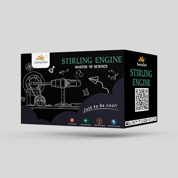 Sunnytech Hot Air Stirling Engine Motor Model Educational Toy Electricity Generator Colorful LED SC (SC004)