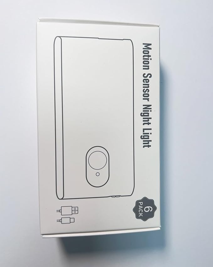 WILLED Rechargeable Night Light, Wireless Stair Lights Indoor, Warm White Motion Sensor Light Indoor, Stick-Anywhere, Battery Powered Night Light for Hallway, Stairway, Bathroom, Bedroom, 6 Pack