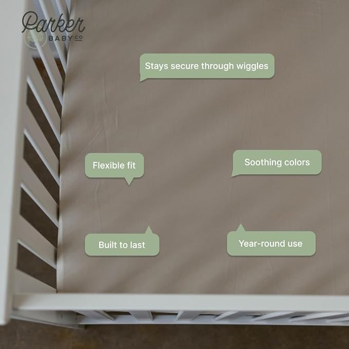 Parker Baby Soft & Durable Fitted Baby Crib Sheets | Snug Fit for Standard Crib Mattresses | Machine Washable, Fade-Resistant & Modern Nursery Designs