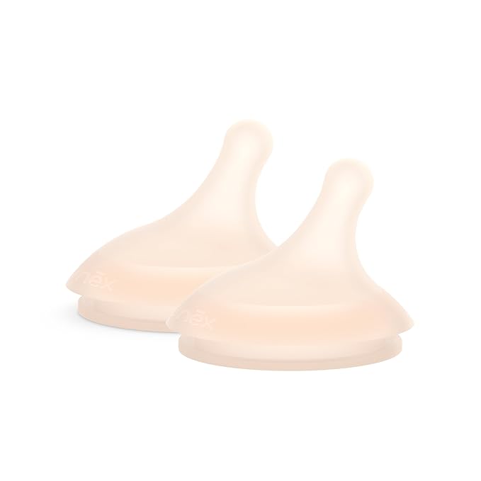 Suavinex Zero.Zero Slow Flow Asymmetrical Silicone Nipple, 2 Pack (0m+), Fair