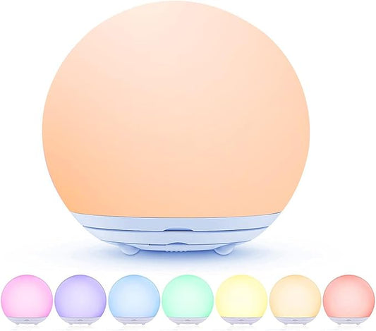 Night Light for Kids, USB Rechargeable LED Night Lights Table Lamp with Dimmable,Warm Light,7 Colors,Touch Control, 0.5/1hour Timer for Nursery, Baby,Bedroom and Outdoor Camping