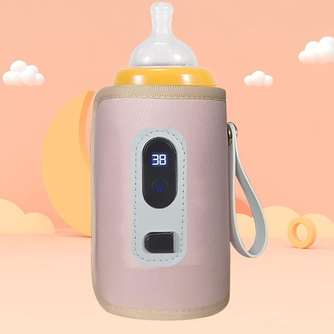 USB Baby Bottle Warmer with LCD Screen, Heating,Temperature, Portable Milk Bottle Heater for Travel, Car, Plane ()