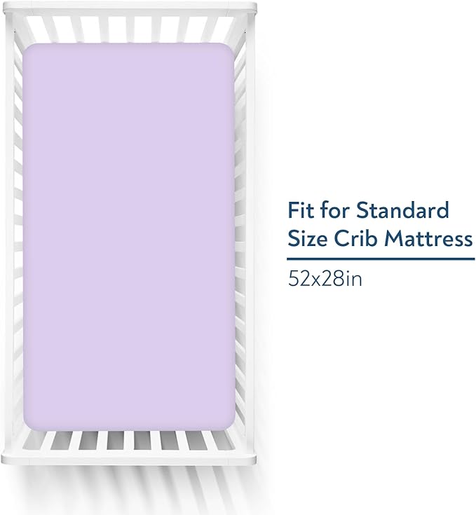 Magik & Kover Crib Sheets Girl 4 Pack, Baby Crib Sheet for Crib Mattress and Toddler Bed Mattress, Soft Breathable Fitted Kid Toddler Sheets Set for Girls, Pink & Violet