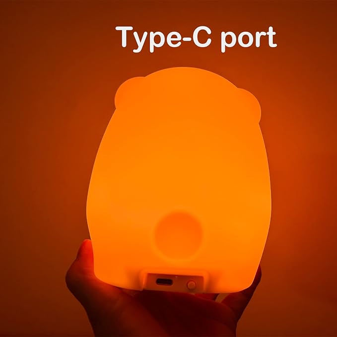 WHA&DARREN Large Owl Night Light for Kids,Cute Baby Night Light, Silicone Bedside Lamp, Sleep Lights, Eye Caring, Adjustable Brightness & Color, Time Setting, Touch+Remote Control