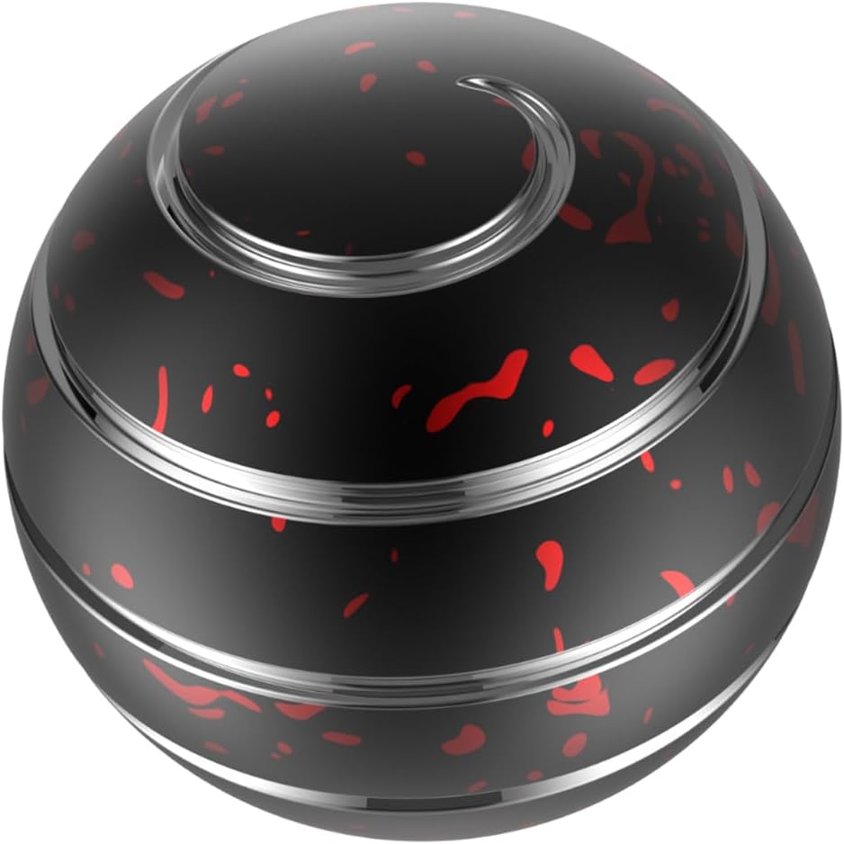 Kinetic Desk Toys, 1.54'' Kinetic Spinning Desk Toys for Kids Adults, Fidget Toys for Party Favors, Christmas Stocking Stuffers, Easter Basket (Black Red)