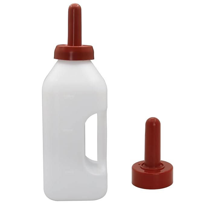 Calf Bottle Lamb Feeding Nipple 2.11 Quart Calves Nursing Feeder with a Replacement Teat for Baby Livestock Animals