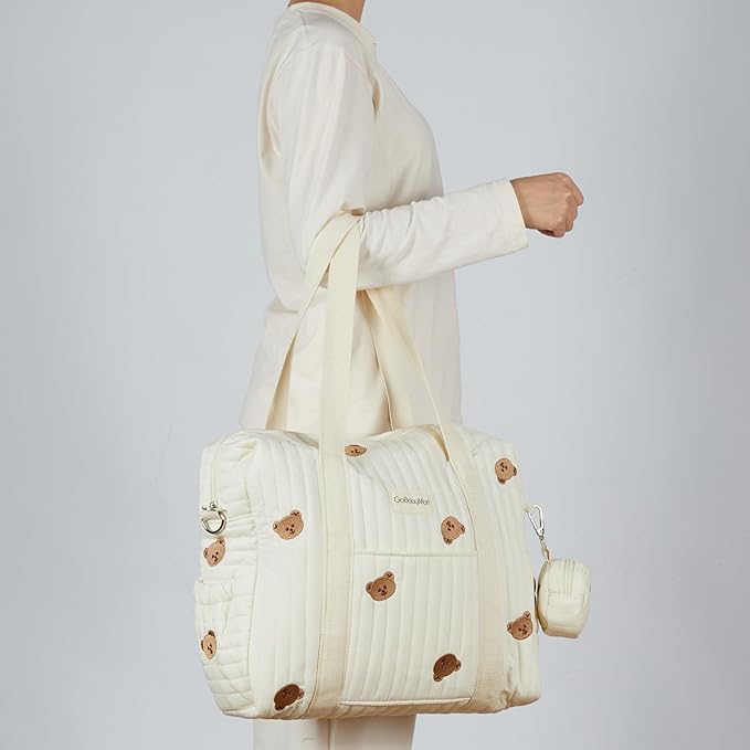 Large Diaper Bag Tote, Maternity Travel diaper tote, Multifunction baby bag, Baby Nappy Bags, Messenger bag (Medium - Bears)