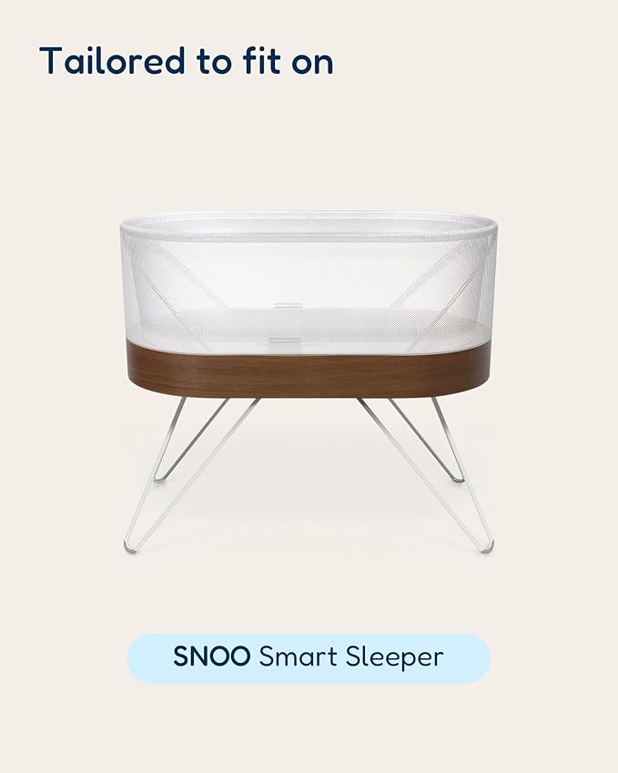 Bassinet Fitted Sheets Compatible with SNOO Happiest Baby Oval Bassinet - Buttery Soft, Silky Comfort, Premium Stretchy Jersey Knit Sheets, 2 Pack