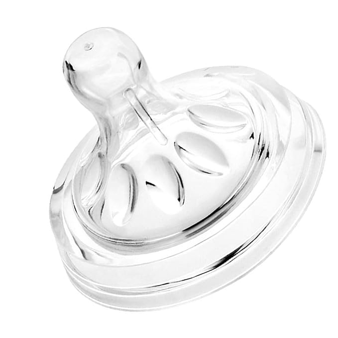 4pcs Bottle Nipples Transparent Soft Silicone Baby Bottles Nipples for 6 to 12 Month Old Infant