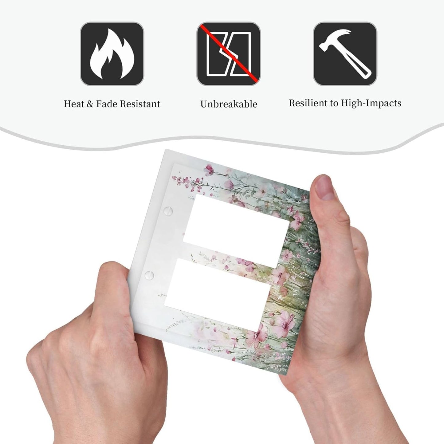 Decorative Outlet Covers Wildflower Botanical Watercolor Floral 2 Gang Double Gfci Rocker Electrical Wall Panels Light Switch Cover Plate For Bed Room Living Room Decor