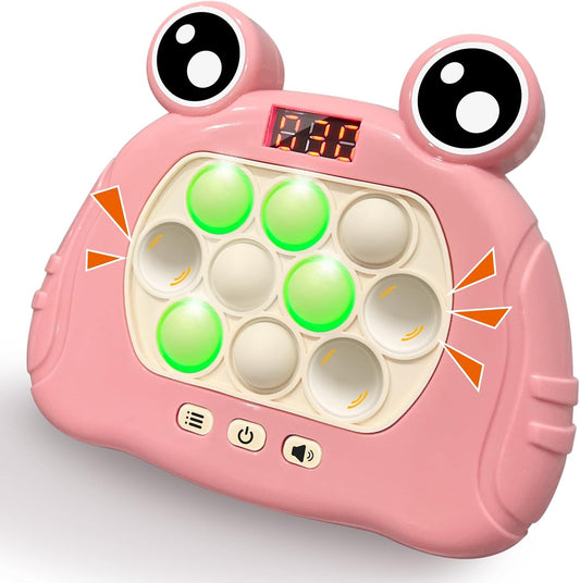 Pop Fidget Toys, Quick Push Pop Pro Light Up Game, Bubble Pop Fidget Game Controller Handheld Travel Game Toys for Kids 3-12 Years Old Stress Relief Decompression Push Puzzle Game Console Toys