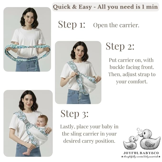 Baby to Toddler Sling Carrier, Toddler Carrier 25-60 lbs – Baby Travel Essential, Adjustable Mesh Sling with Secure Safety Buckle & Comfortable Hold with One Hand Support – Tropical Blue