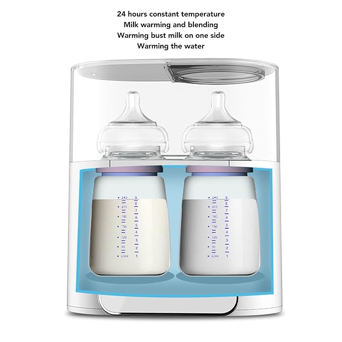 Double Bottle Warmer, 2 in 1 Automatic Double Bottle Warmer for Toddlers in Daily Life (US Plug 110V)