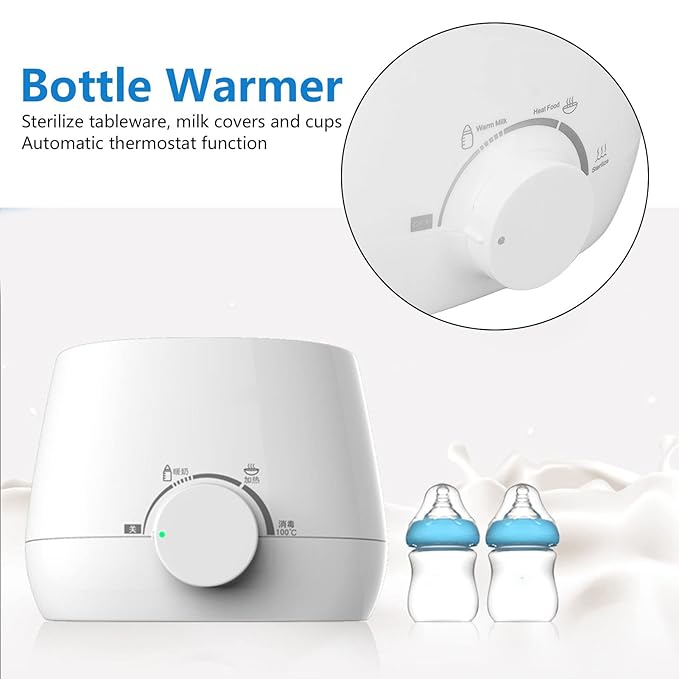 Bottle Warmer Fast 5 Minutes Heating Feed Warmer, Milk Warmer Baby Food Warmers Automatic Thermostat, Baby Food Heater On The Go for Reheating, Defrosting, Steam(110V)