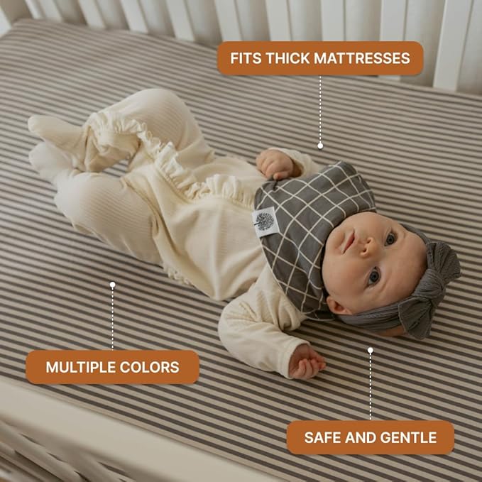 Parker Baby Soft & Durable Fitted Baby Crib Sheets | Snug Fit for Standard Crib Mattresses | Machine Washable, Fade-Resistant & Modern Nursery Designs