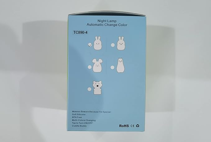 Rabbit Night Light for Kids, Bedside Lamp for Children, Baby Nursery Lamp for Breastfeeding Safe, Break Resistant, Adjustable Brightness & Color, Touch Control + Remote Control - Medium Rabbit