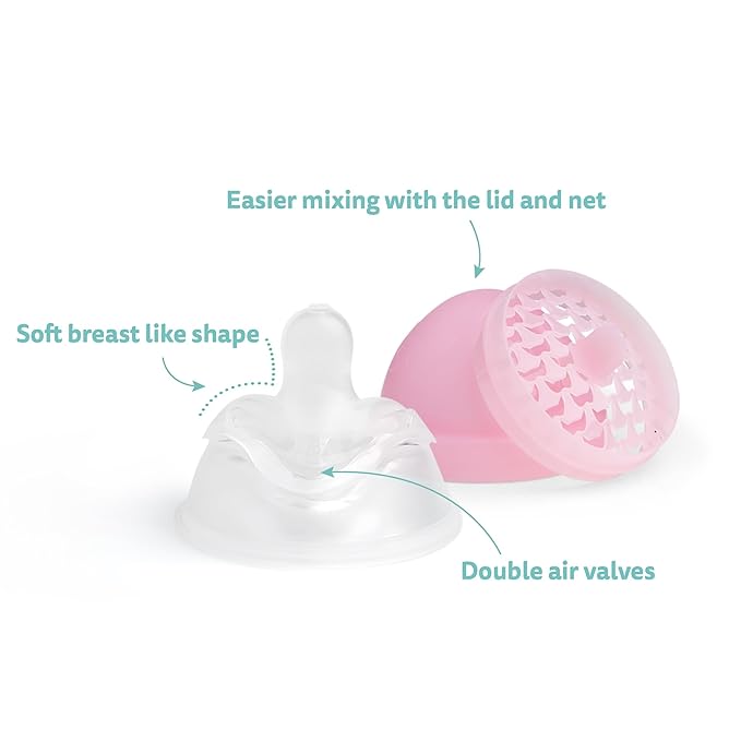 Herobility Double Anti-Colic Baby Bottles – 12 fl oz/340ml – 4-Pack – Multicolor – Sand, Woodchuck, Pink, White