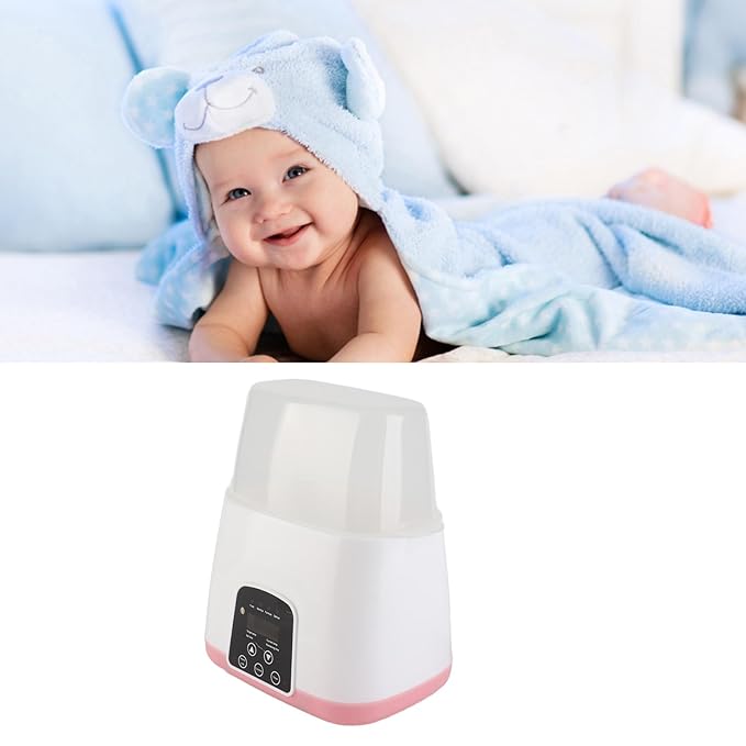 FTVOGUE Double Baby Bottle Warmer 2 in 1 Fast Milk Warmer for Bottles with Built in Constant Temperature Control Steam Cleaning Gentle Defrosting for Twins Late Night Feedings (US Plug 110V)