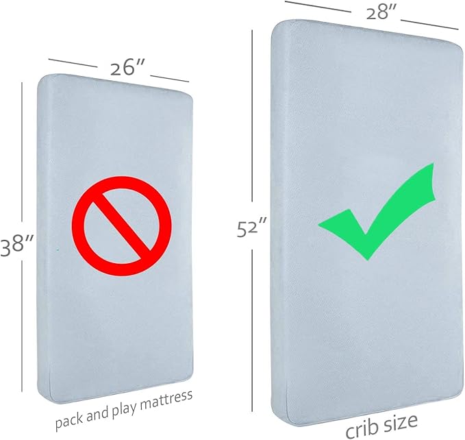 Waterproof Crib Mattress Protector, Cotton Fabric Toddler Mattress Sheets, Crib Sheets for Boys and Girls