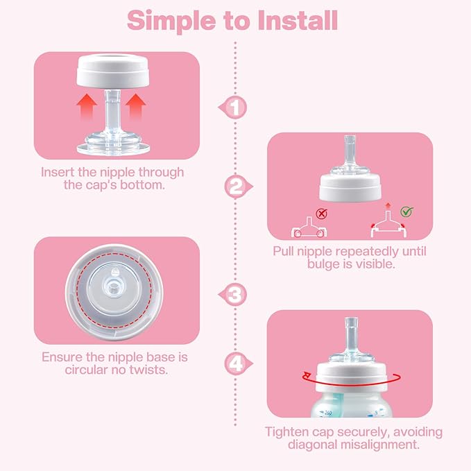 Sippy Spouts for Philips Avent Anti-Colic Baby Bottles, Food Grade Soft Silicone Sippy Cup Nipples, [Variable Flow] [Spill-Proof] [BPA-Free],6m+, 4 Count (Sippy + Straw Nipples)